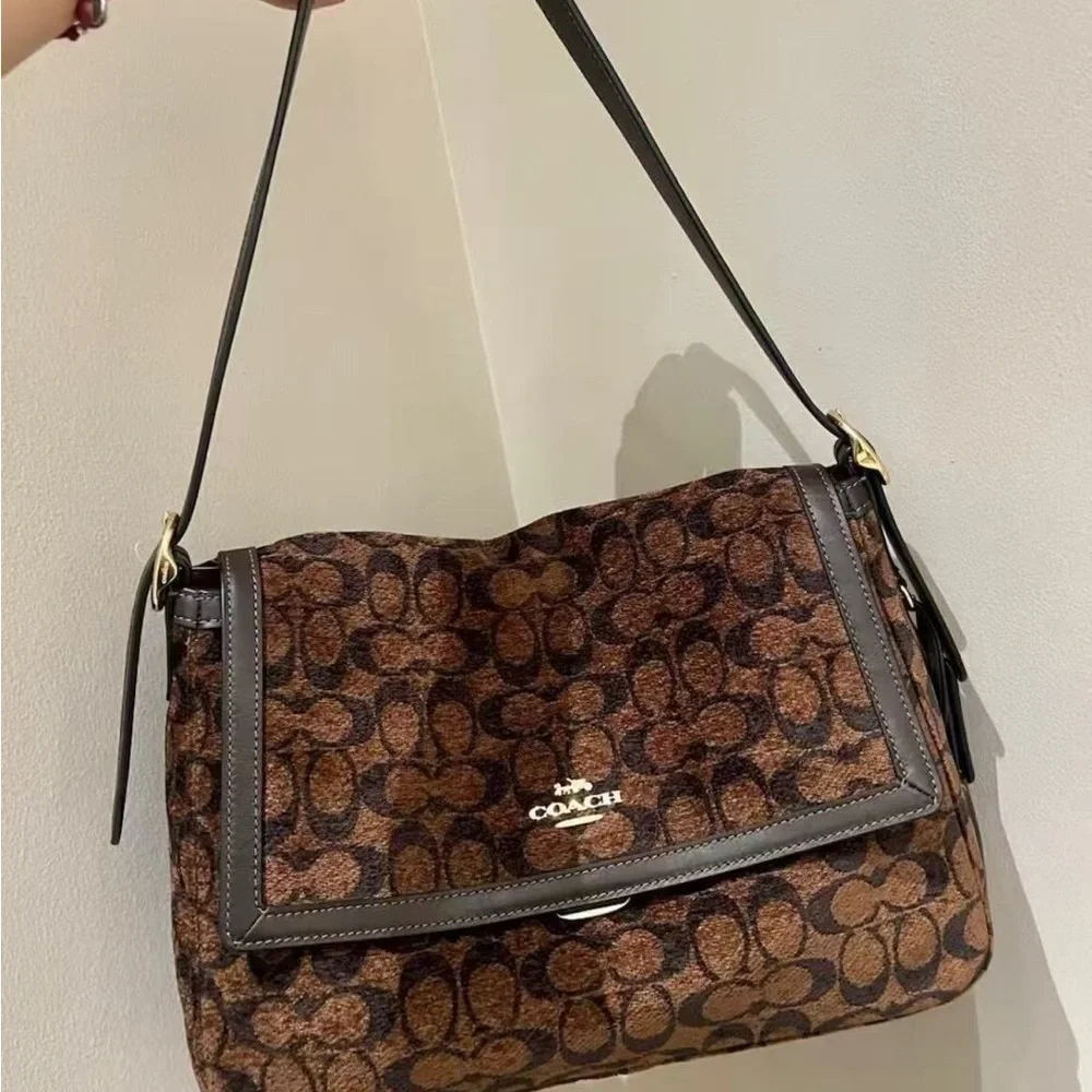 Coach Etta Flap Shoulder Bag in Signature Chenille CCE58 NWT - Picture 2 of 7